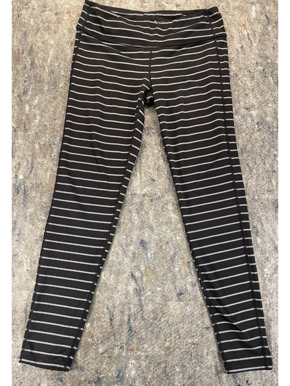 Arhleta Black Grey Striped Leggings M
